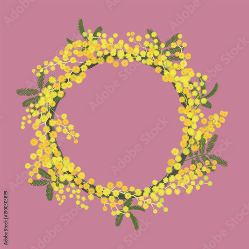 ミモザリース（ピンク）