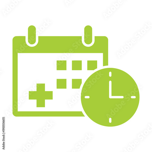 Medical Appointment Calendar with Clock Icon.