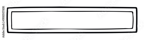 Hand drawn irregular rectangular double border frame with a thick black outline providing a decorative element for various graphic presentations or textual overlays