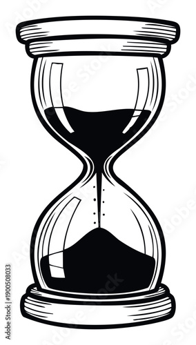 Classic sand timer symbolizing passing time and measurement for concepts like deadlines urgency or historical records suitable for educational content or business presentations