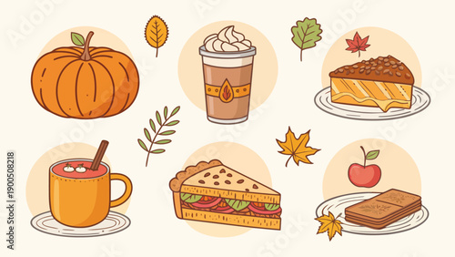 Autumn treats and drinks in a cozy fall setting