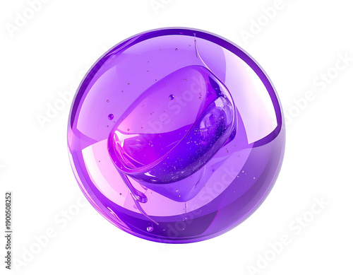 Wallpaper Mural Translucent orb with swirling, layered purple interior on a black background Torontodigital.ca