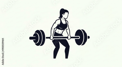 Woman lifting weights in gym fitness and exercise concept with barbell