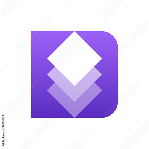 A modern logo featuring the letter D with stacked data layers inside, representing data organization, analytics, storage, and digital intelligence for tech-driven and enterprise brands.