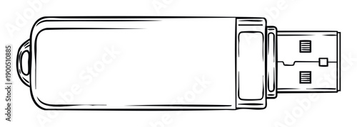 USB flash drive for data storage and portable computing, perfect for technology articles, electronic advertisements, and office equipment presentations.