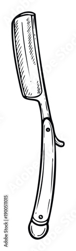 A vintage straight razor, a classic tool for traditional shaving and grooming, perfect for barbershop advertisements and personal care promotions.