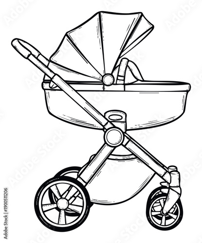 Modern infant pram for newborns and toddlers offering comfortable and safe transportation solution for parents and childcare businesses