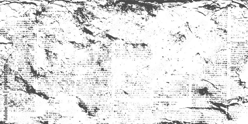 Fototapeta premium Vintage Grunge Paper Background Featuring Worn Text, Dark Ink Smudges and Aged Distressed Surface.