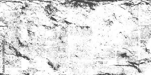 Vintage Grunge Paper Background Featuring Worn Text, Dark Ink Smudges and Aged Distressed Surface.