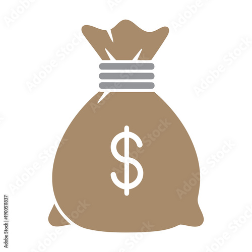 Money Bag with Dollar Sign Icon.