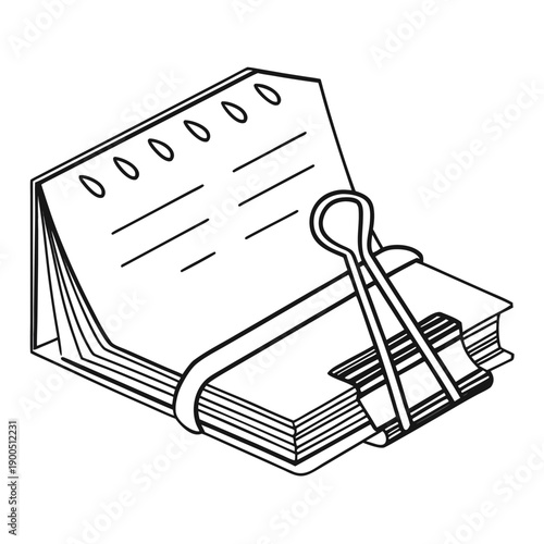 Business Documents Stack Line Art