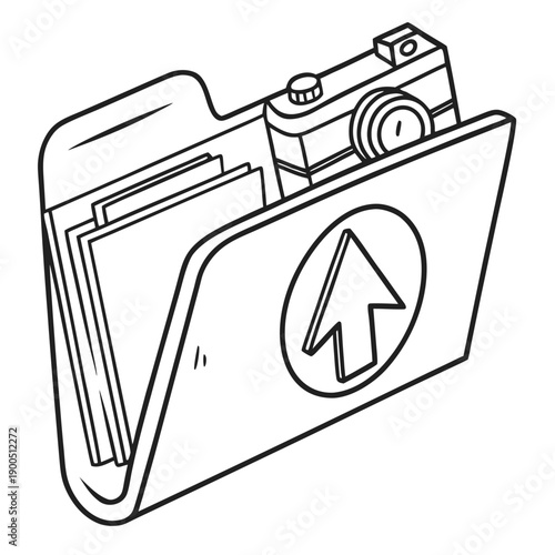 Business File Growth Concept Line Art