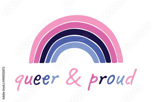 Colorful rainbow shape Omnisexual pride flag Happy pride day LGBTQIA community Pride Month Vector hand drawn doodle for posters, stickers, logo, cards