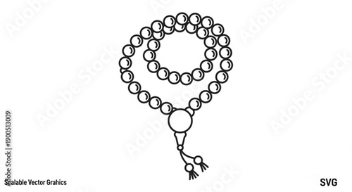 Rosary beads in a circular prayer formation with tassel
