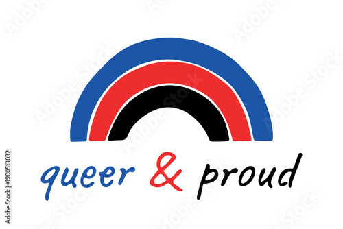 Colorful rainbow shape Polyamory pride flag Happy pride day LGBTQIA community Pride Month Vector hand drawn doodle for posters, stickers, logo, cards