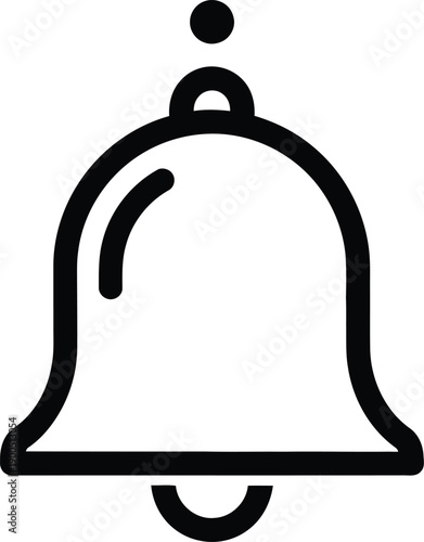 Black bell with clapper and handle white