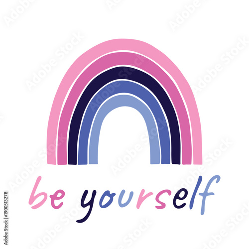 Colorful rainbow shape Omnisexual pride flag Happy pride day LGBTQIA community Pride Month Vector hand drawn doodle for posters, stickers, logo, cards