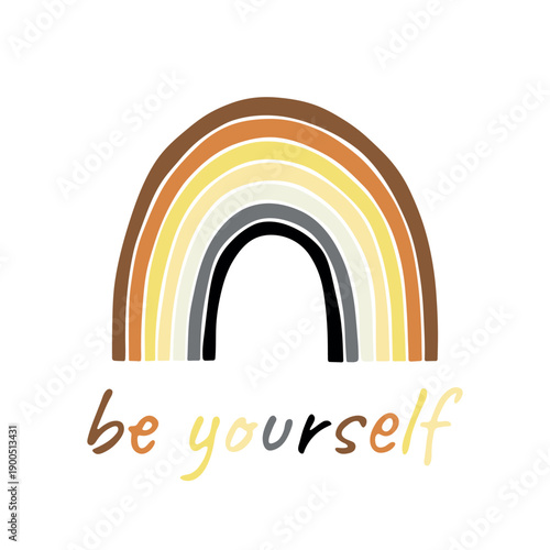 Colorful rainbow shape Bear brotherhood pride flag Happy pride day LGBTQIA community Pride Month Vector hand drawn doodle for posters, stickers, logo, cards