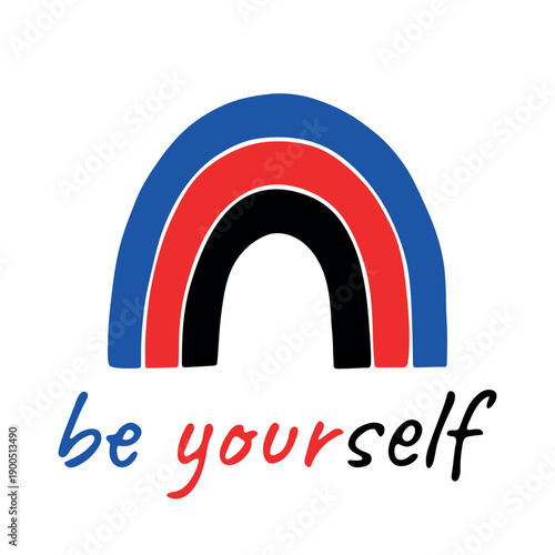 Colorful rainbow shape Polyamory pride flag Happy pride day LGBTQIA community Pride Month Vector hand drawn doodle for posters, stickers, logo, cards