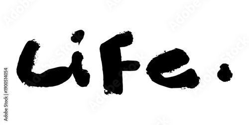 "LIFE" graffiti lettering with brush style. Hand drawn urban street art typography for lifestyle branding, motivational posters, and cool streetwear designs.