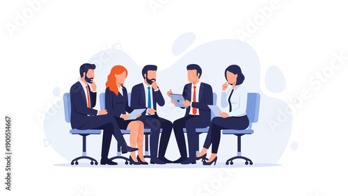 Diverse business team in a meeting, discussing ideas and strategy.