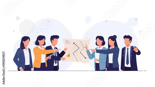 Diverse Business Team Collaborating on Strategy Plan