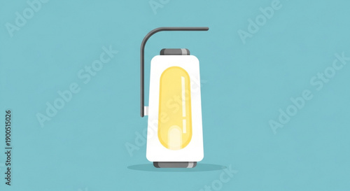 Water Heater with Yellow Tank Isolated on Blue Background