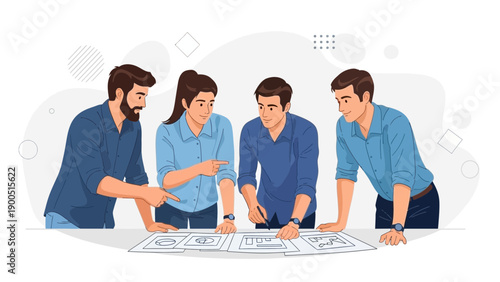 Diverse Team Collaborating on Project Plan, Brainstorming Ideas