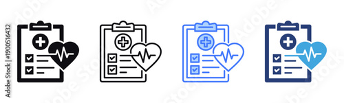 Diagnosis icon sheet multiple style collection