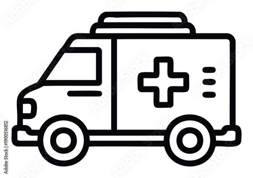 Medical emergency ambulance vehicle for healthcare services and first aid response suitable for health applications or safety communication resources