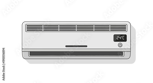 Modern wall-mounted air conditioner with digital display