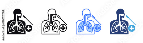 Respiratory Test icon sheet multiple style collection