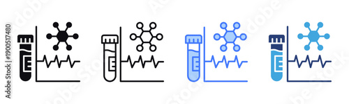 Hormone Test icon sheet multiple style collection