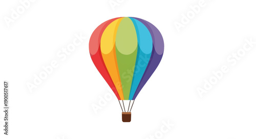 Colorful hot air balloon icon on white background