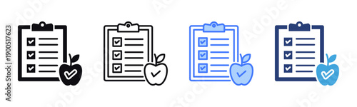 Nutrition Check icon sheet multiple style collection