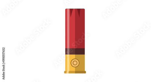 Vector illustration of a red shotgun shell on white background