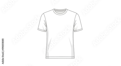 Vector illustration of plain white t-shirt on blank background