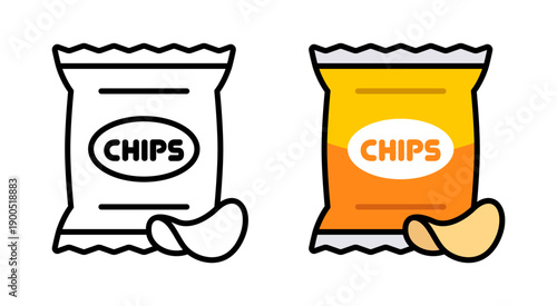 Vector Bag of Chips Flat Illustration