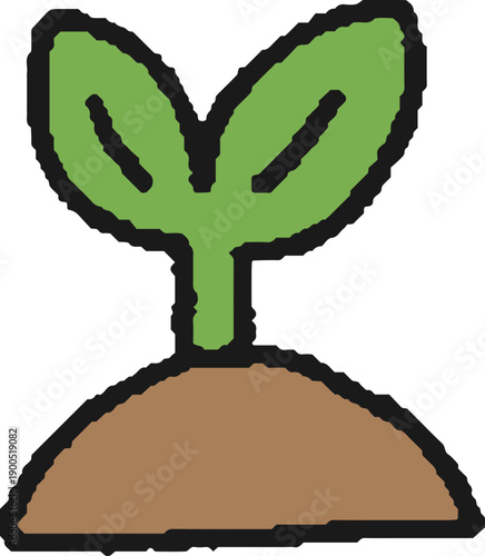 双葉・新芽の手描きイラスト