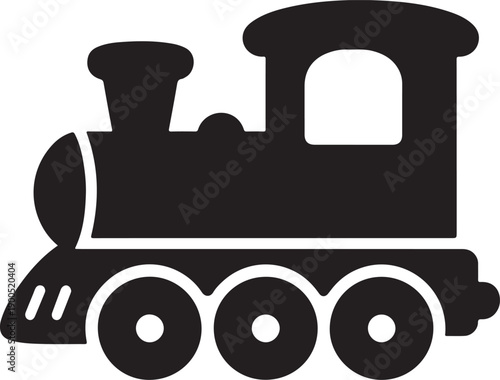 Cute Toy Tanker Truck Silhouette Rounded Fuel Truck Flat Vector