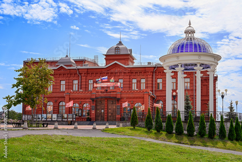 Theater Square with a rotunda in Stary Oskol, Belgorod region of Russia