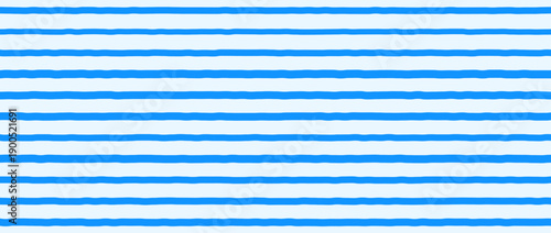 Bright blue seamless stripes background. Abstract watercolor strokes repeated pattern. Summer pastel straight horizontal lines for fabric, wrapping paper, textile, banner, poster. Vector wallpaper