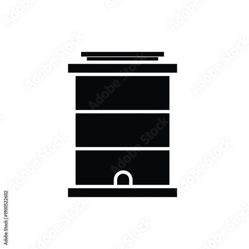 Beehive vector graphic icon simple design element for apiary and honey production agriculture illustration isolated on white background