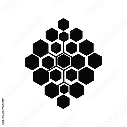 Three dimensional abstract honeycomb structure made of hexagons