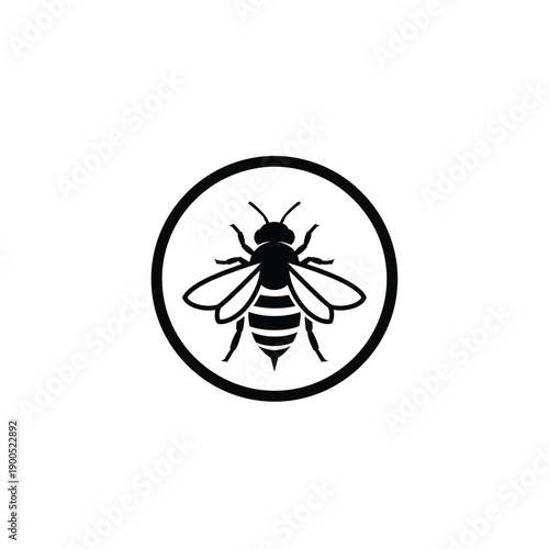 Bold honey bee icon within a perfect circle delivering a clear and impactful message suitable for a wide range of marketing materials