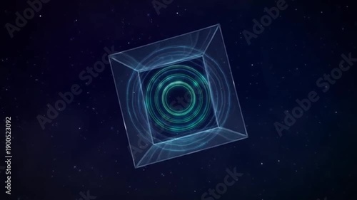 Wallpaper Mural 3D cube with spiral energy vortex in space Torontodigital.ca