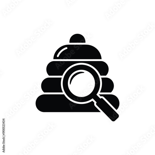 Stacking rings toy with magnifying glass symbol searching for knowledge early childhood education development learning discovery play fun playful curiosity exploration study