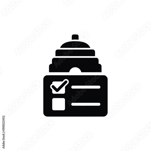 Government building with checklist and checkmark symbol democracy voting election concept legislation policy survey decision making process public service duty citizen participation