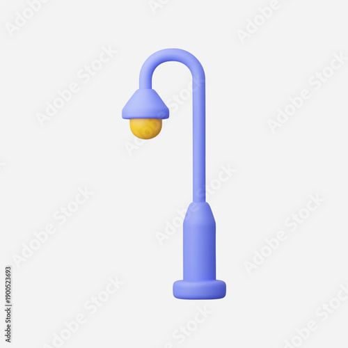 3d Realistic Street Lamps vector illustration