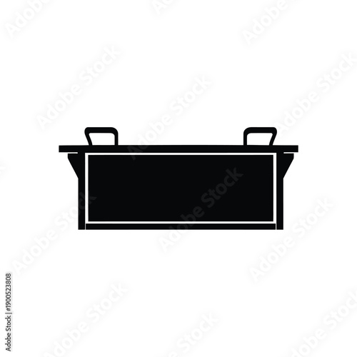 Beehive frame silhouette icon displaying internal structure for honey bees to build wax cells and store honey for commercial harvest isolated on white background for apiculture use